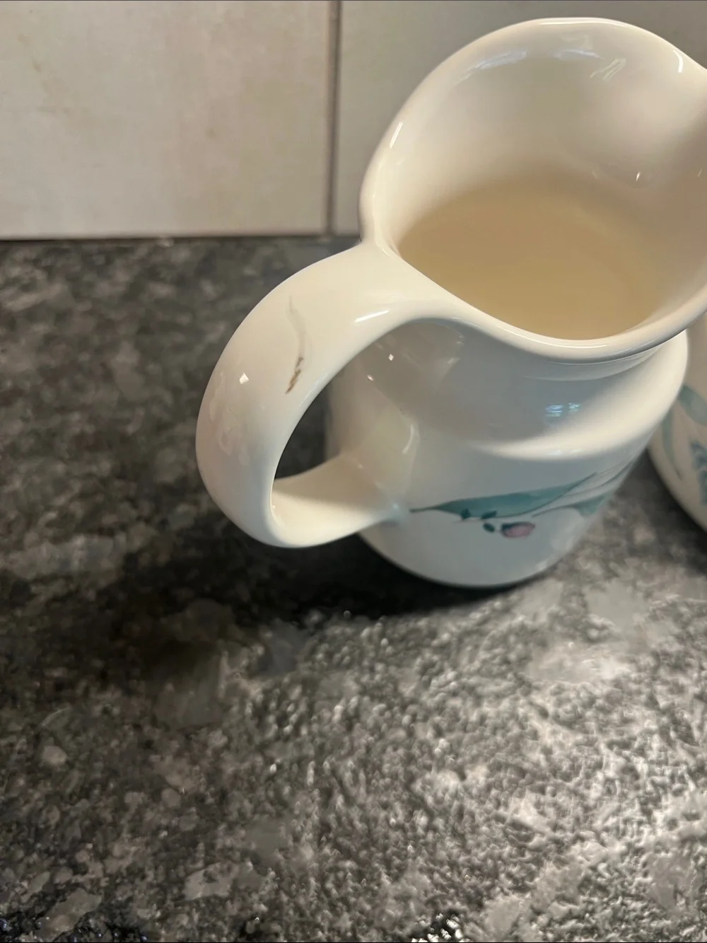 199’s Pfaltzgraff “APRIL”Creamer and Sugar stoneware pieces.  Retired